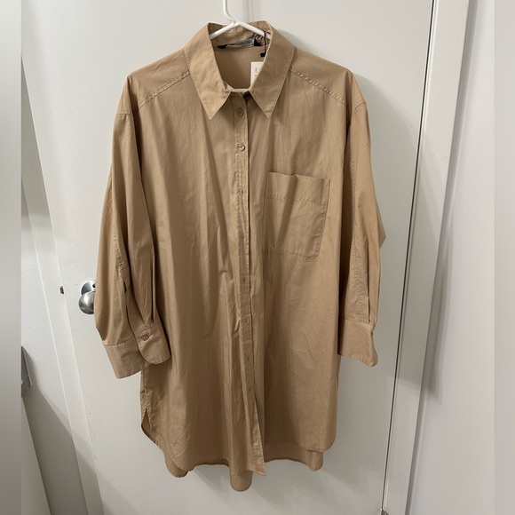 Zara OVERSIZED POPLIN SHIRT
LIGHT CAMEL - Picture 3 of 5